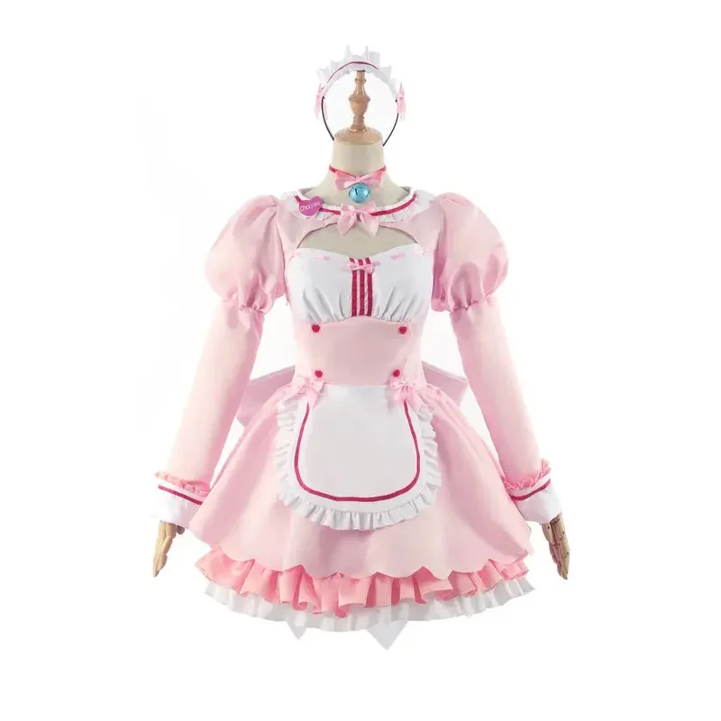 Anime Nekopena Vaniglia Parrucca Cosplay Costume Cameriera Lolita Abito Blu Halloween Party Show Giochi di ruolo Abiti per ragazze