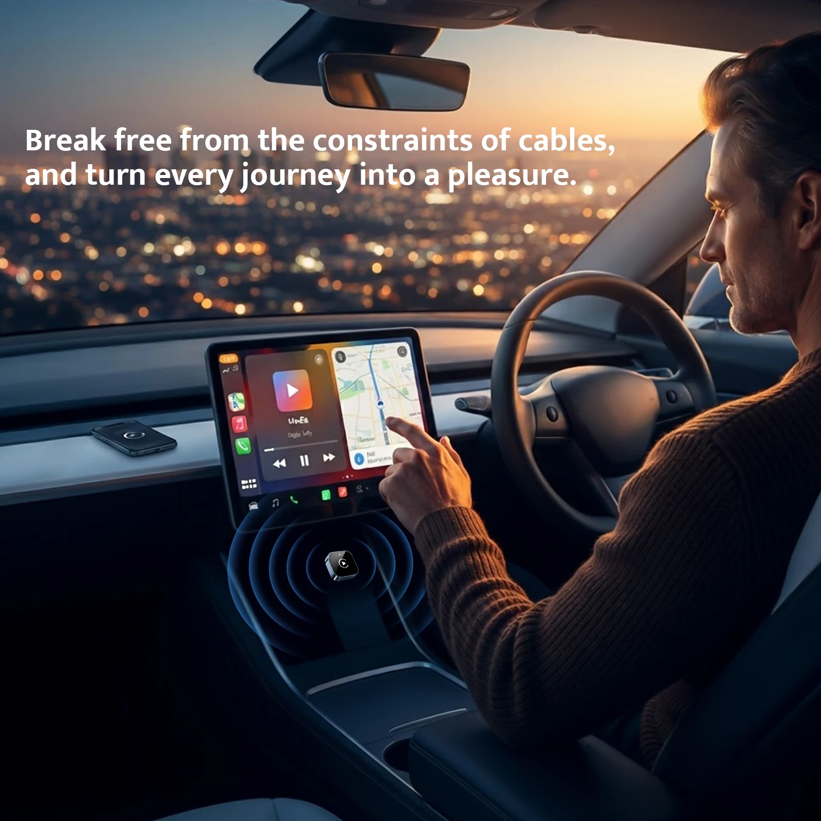 2026 Kabelloser CarPlay-Adapter, verbesserte Mini-Größe, schnelle automatische Verbindung, stabile Verbindung für iPhone- und Android-Geräte – Detail 2