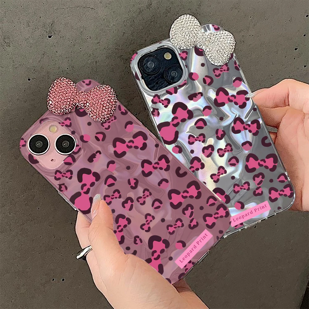 Модный чехол с 3D ewelled Bowknot Leopard для iPhone 16 15 14 Pro 13 12 11 Pro Max 16 7 8 Plus 16E SE 2020 XS Max XR X, чехол для телефона Модный чехол с 3D ewelled Bowknot Leopard для iPhone 16 15 14 Pro 13 12 11 Pro Max 16 7 8 Plus 16E SE 2020 XS Max XR X, чехол для телефона