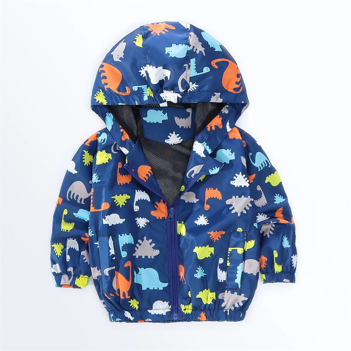 Spring Boys\' Coat Printed Cartoon Dinosaur Zipper Hoodie Autumn Casual Baby Sweatshirt Children\'S Windproof Coat 0-3 Years Old