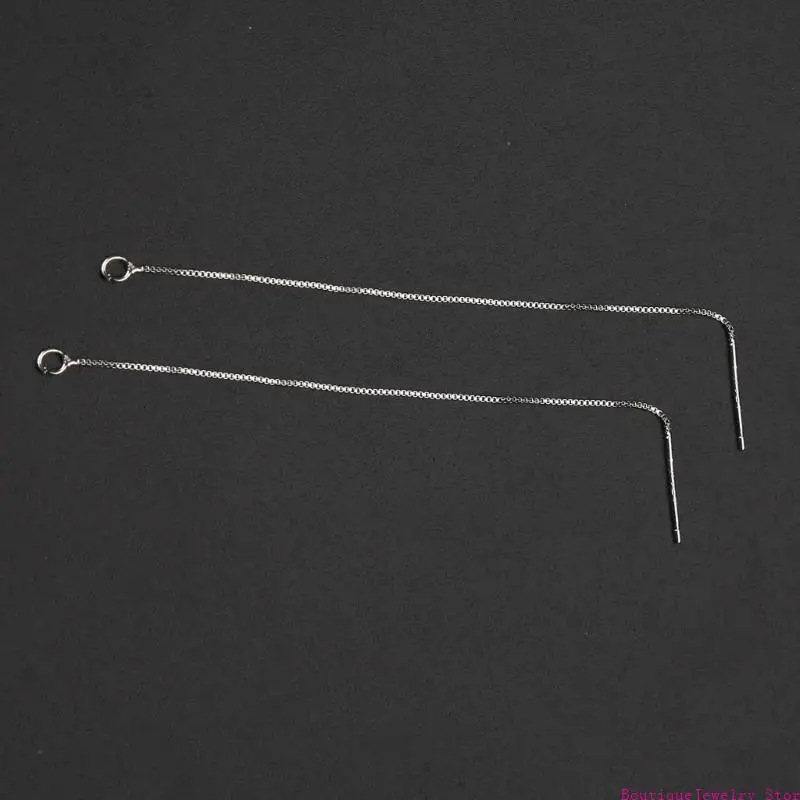 E1PE Long String Ear Threads Tassel Chain Earrings with Loop Threader Earrings Chain