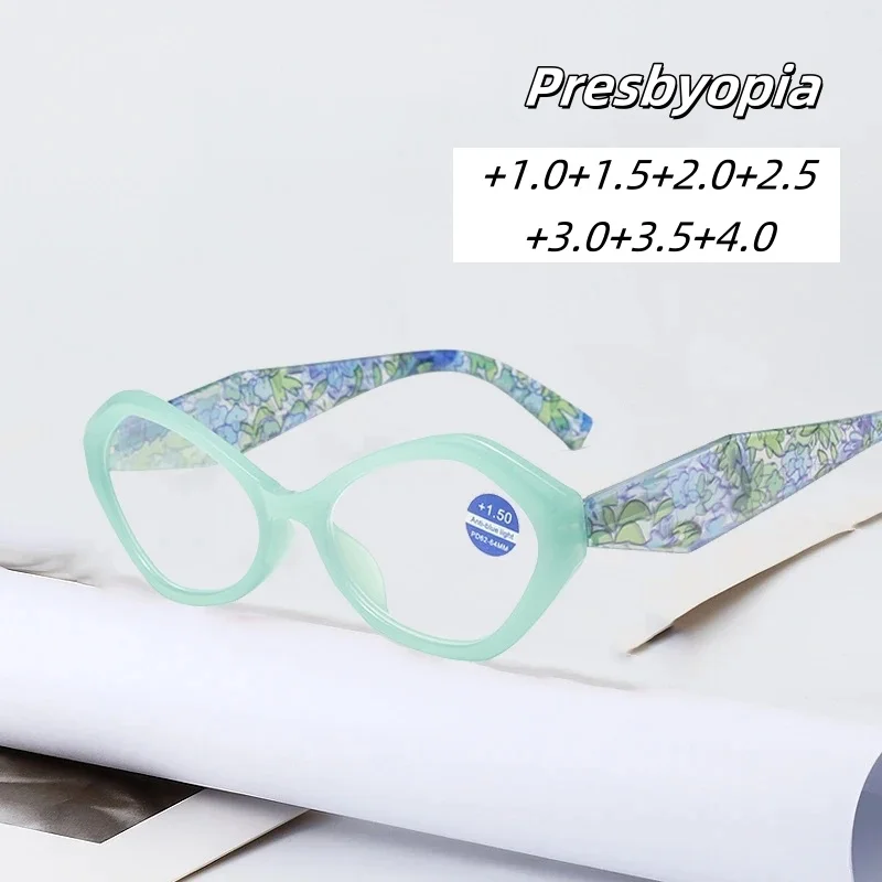 

Irregular Presbyopia Glasses Women Men Fashion Anti Blue Light Reading Glasses Computer Prescription Reader Diopter To +4.0