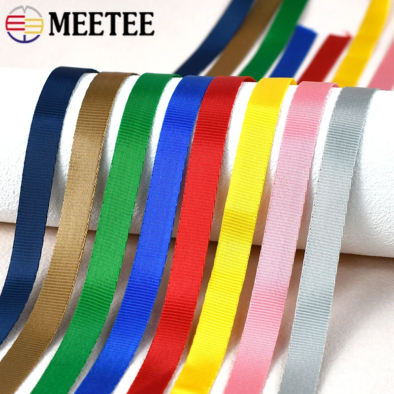 Meetee 45Meters 10mm Nylon Webbing Belt Straps Decorative Ribbon Band Lanyards Bias Binding Tape DIY Handmade Sewing Accessories