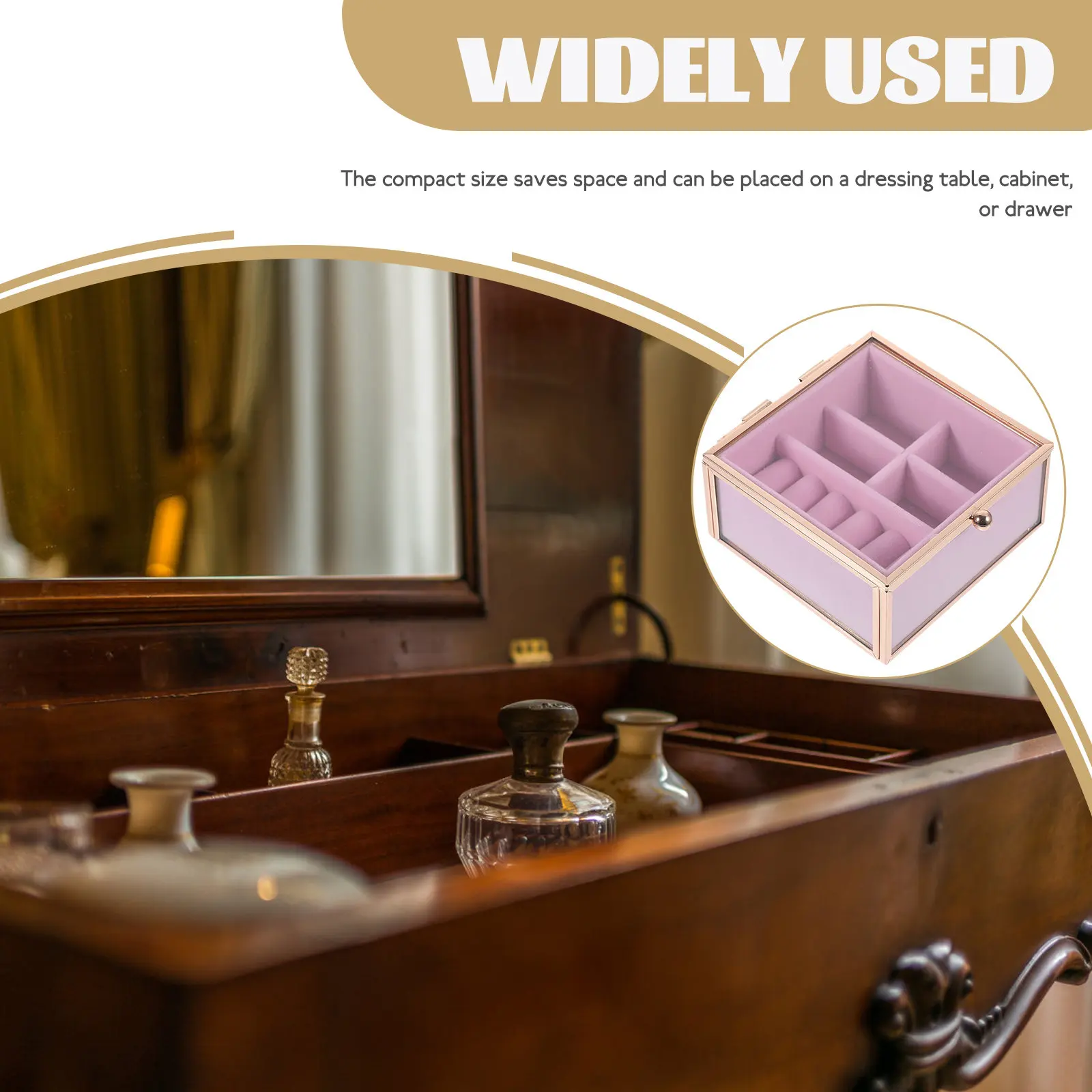 

Портативный компактный прозрачный органайзер для украшений: кольца, серьги, помады. Дорожный футляр-кейс.