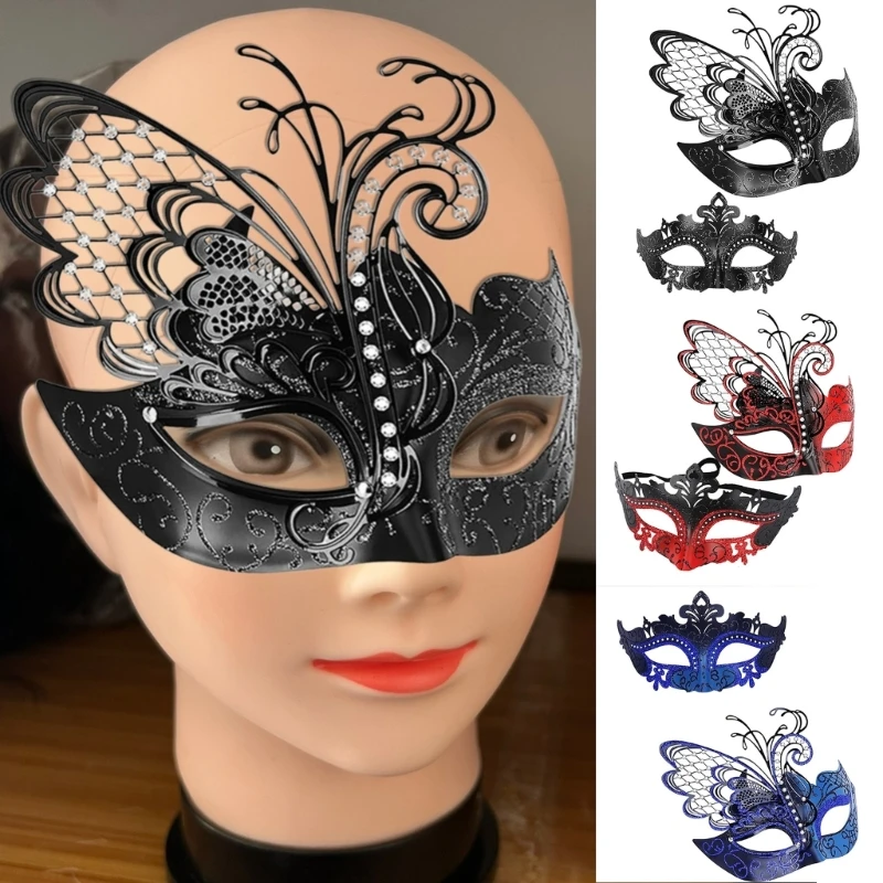 

2Pcs Men Women Masquerade Mask Butterfly Eyemask, Masquerade Half Face Cover Halloween Costume Decoration for Women Men