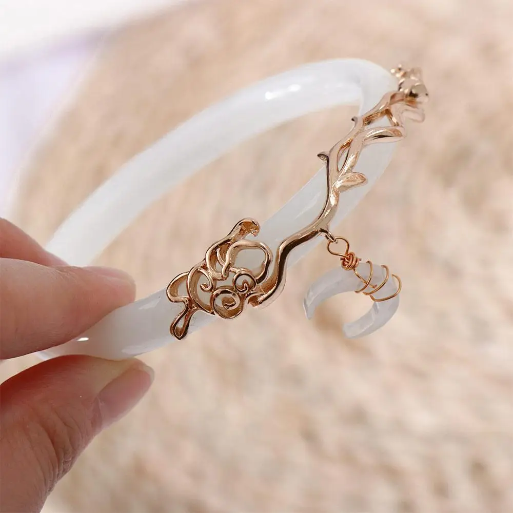 الفاخرة تقليد اليشم الرجعية قلادة القمر الحب بين الجنية والشيطان الكورية نمط سوار المرأة الإسورة مجوهرات الأزياء