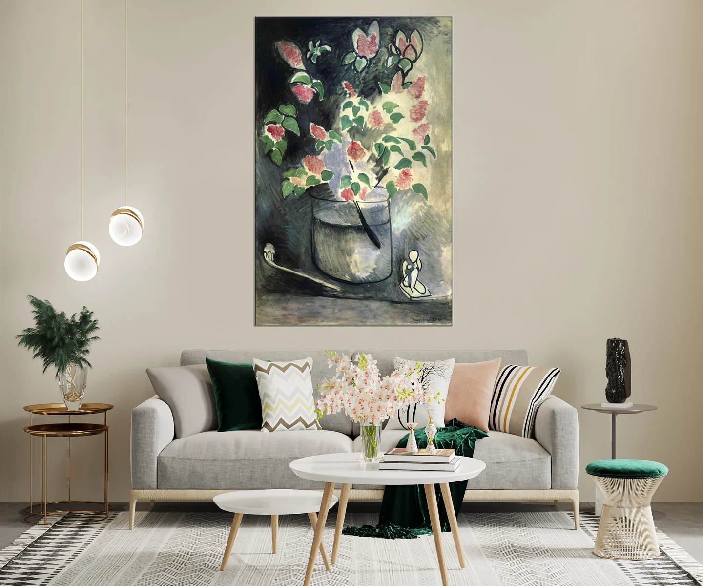 Hand Painted Oil Painting Henri Matisse Flowers Calla Lilies Daisies Floral Art Famous Artist Reproduction Canvas Wall Art