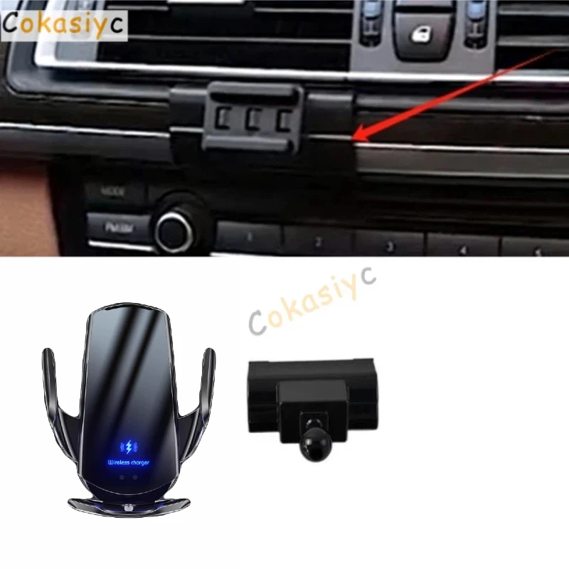 Carregador sem fio de 15W com suporte para celular e fixação automática para BMW série 7 730i 740i F01 de 2011-2015