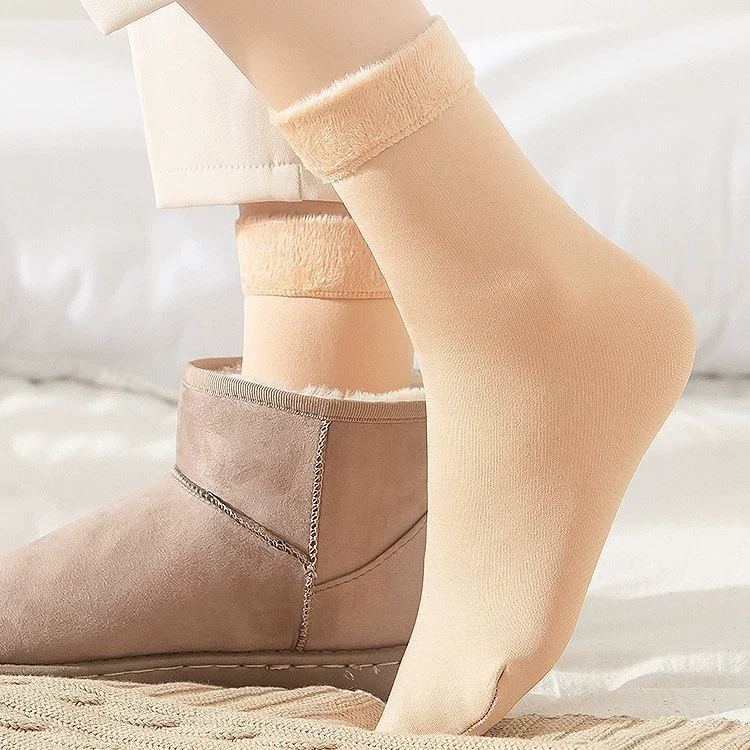 

Зимние теплые женские носки, утолщенные, термо, черные, бесшовные, для снега, унисекс, домашние, для сна, для пола