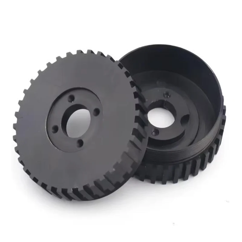 

Black Anodized 6061 Aluminum Alloy Pulley Gear Sprocket Toothed Wheel Assembly Custom Milling Aluminum Cnc Machining