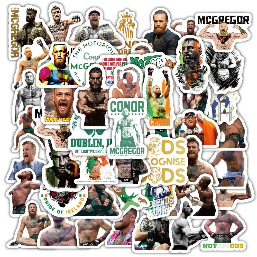 60Pcs/Set UFC Boxing Champion Conor McGregor Graffiti Stickers Phone Case Computer DIY Decorative Waterproof Adhesive Sticker