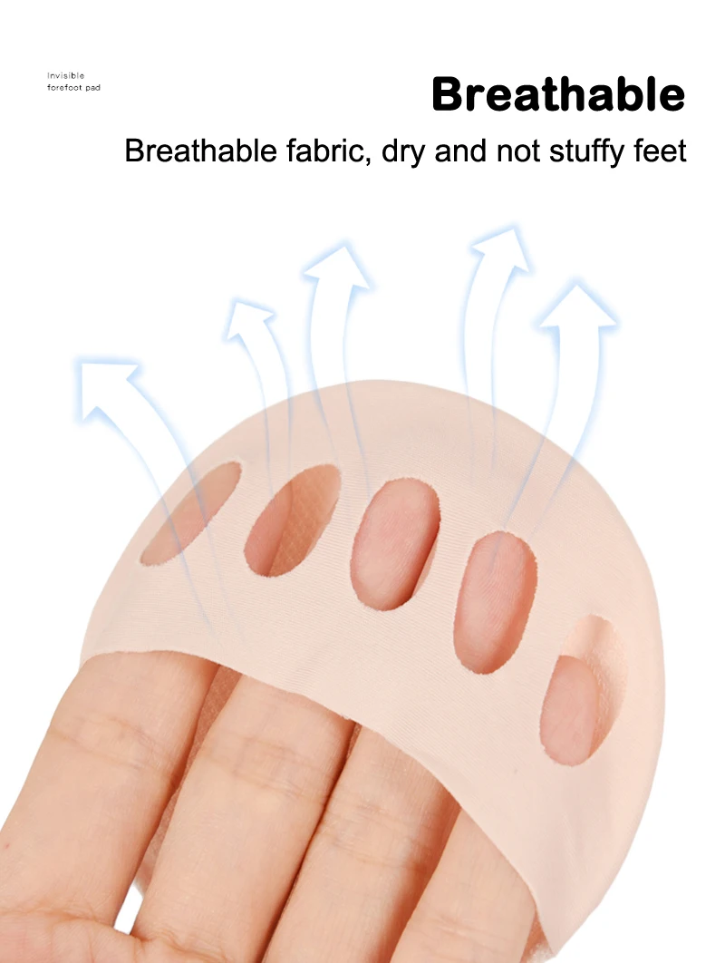 Forefoot Pads for Women Shoes High Heels Five Toes Half Insoles Fabric Foot Pain Care Absorbs Shock Socks Toe Cushion Insert Pad