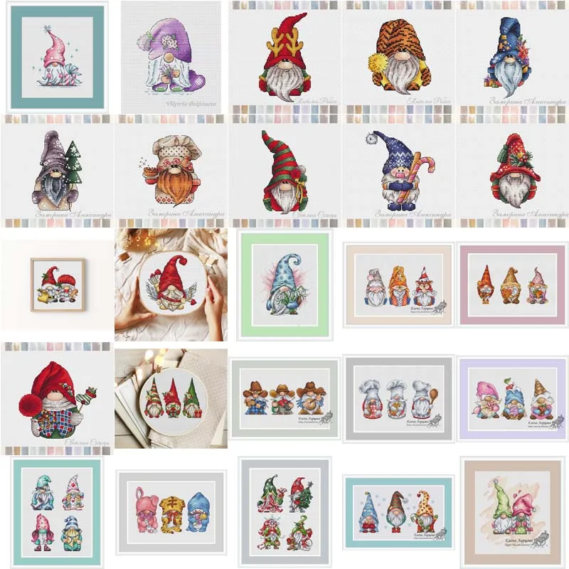 gnome series-7-25-33 counted 16CT 14CT 18CT DIY Cross Stitch Sets Chinese Cross-stitch Kits Embroidery Needlework