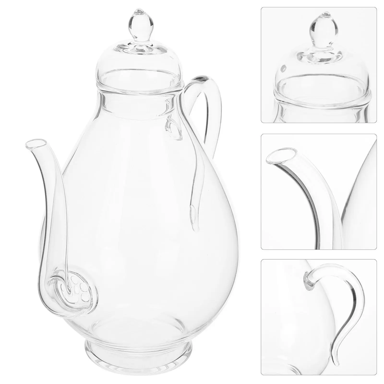 

Винтажный стеклянный чайник в стиле династии Сун, термостойкий, с встроенным инфузером и крышкой, для заваривания зеленого чая и рассыпного чая