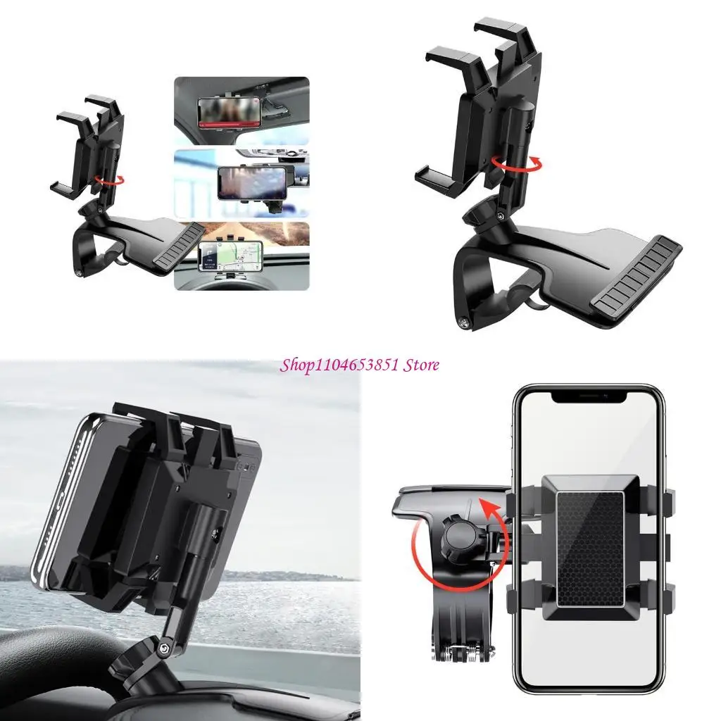 

Mount Rearview Mirror Mount 7" Phone Bracket GPS Phones Auto Phone Holder Stand Adjustable Camera Support