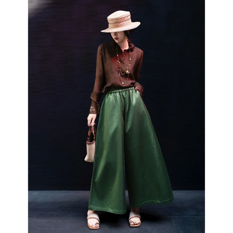 

2026 Spring New Retro High Waist Silk Cotton Pants Women Straight Pants