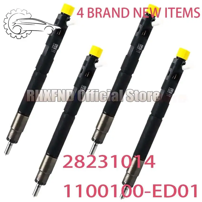 4 New 28231014 1100100-ED01 Diesel Fuel Injectors Suitable for Great Wall H5 H6 GW4D20 2.0T