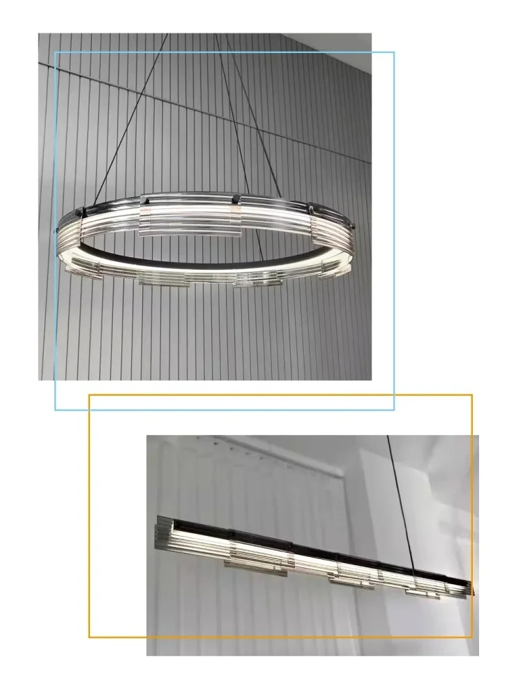 ضوء قلادة LED زجاجي إيطالي بسيط بتصميم عصري لغرفة المعيشة وغرفة الطعام ومصباح معلق زجاجي