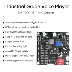 DC6V-35V 10W/20W Voice Playback Module Board T20L Micro Playback Serial Control Module USB SD/TF Card DY-SV5W