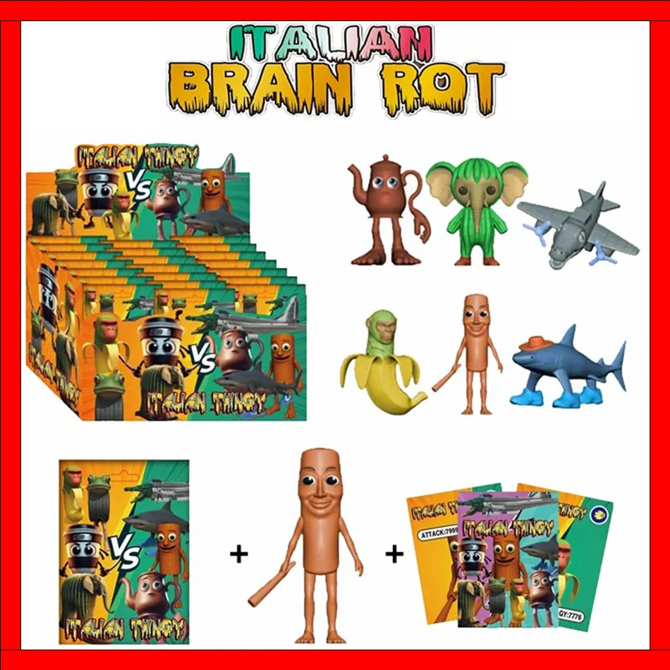 

Italian Brainrot AI Animals Tung Tung Tung Sahur Figure Tralalelo Tralala Figurine Doll Toy Desk Decoration Model Ornament Gift