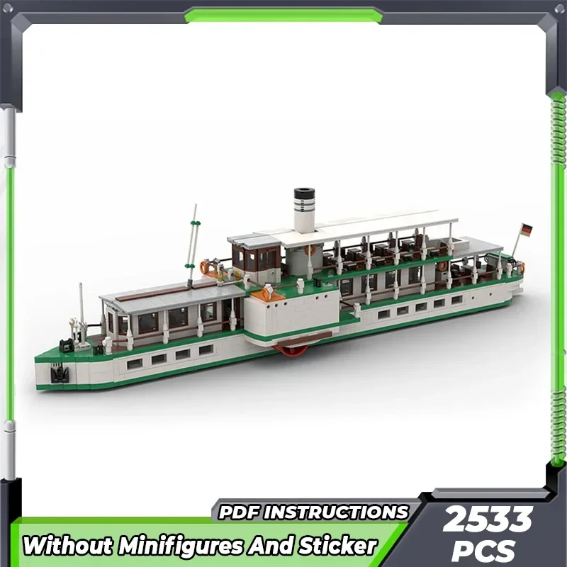 Moc Building Bricks Military Boat Model Sailing Steam Ship Technology Modular Blocks Gifts Toys For Children DIY Sets Assembly