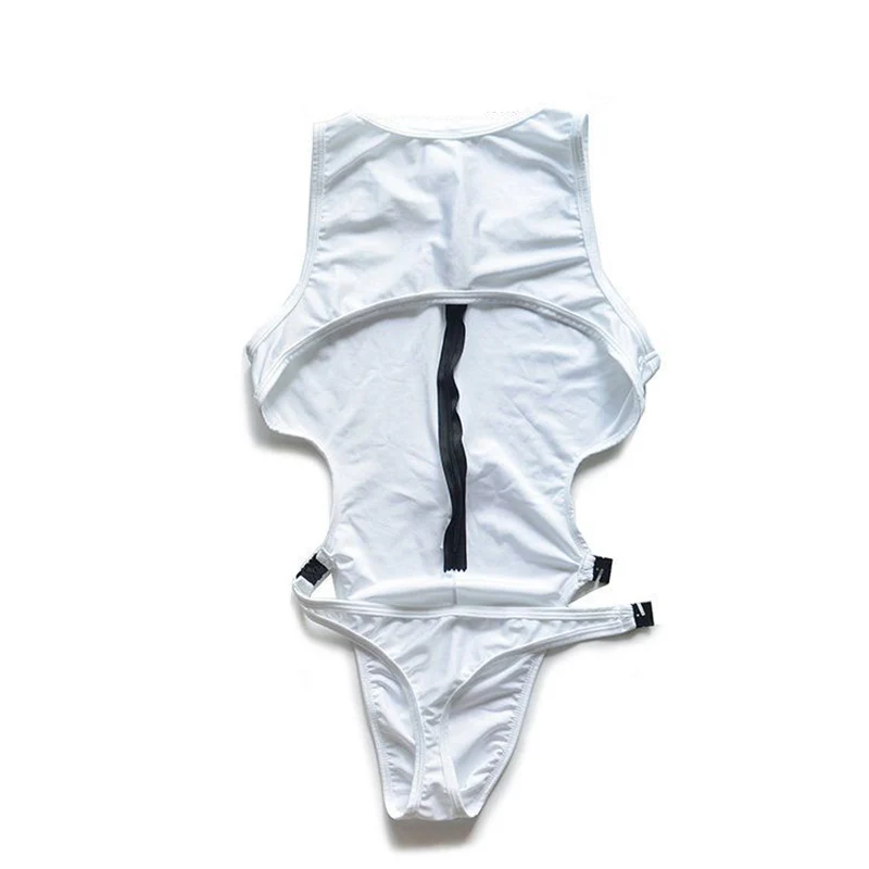 Ropa interior Sexy Gay para hombre, Tanga con cremallera, lencería Sexy, suspensorio de tentación