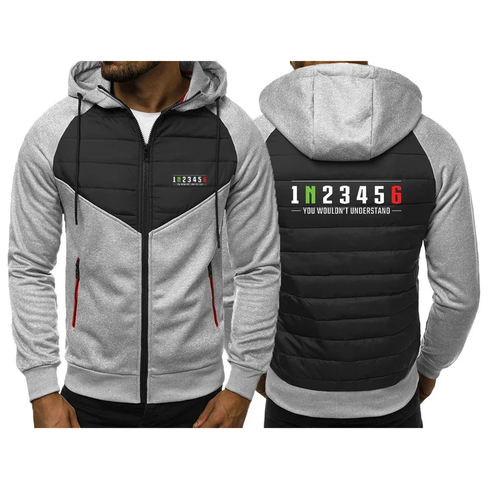 2024 New Biker 1n23456 Motorcycle Men Spring and Autumn Printing New Stly Classics Three Color Hooded Cotton Padded Clothes Coat