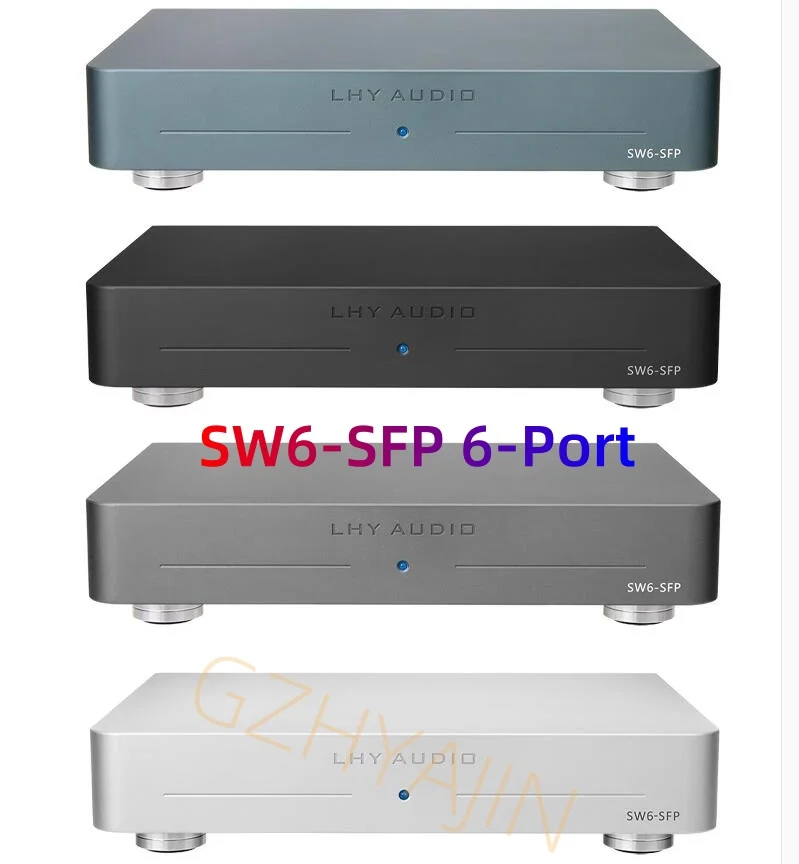 LHY Audio SW6-SFP 6-Port Hifi Audio Ethernet Switch Network Switch DC Powered with SC-Cut OCXO