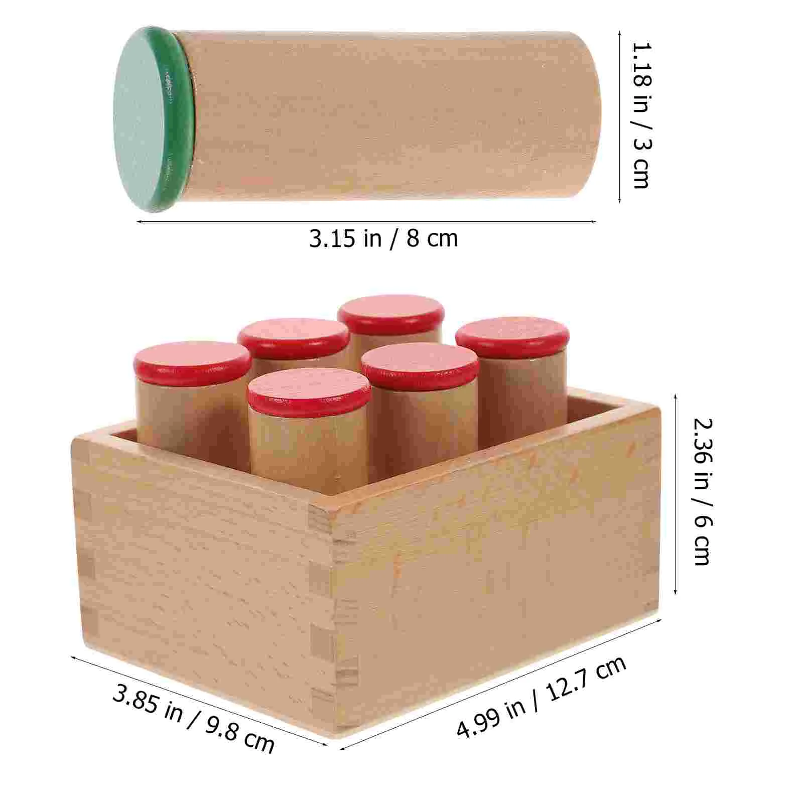 Children's Toys Speaker Sensory Wooden Kids Plaything Puzzle Training Game Sound Cylinder Concentration Infant