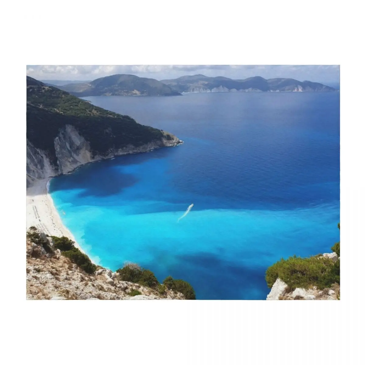 

Greek Island Kefalonia Beach View Throw Blanket bed plaid Sleeping Bag Hair Weighted Blankets