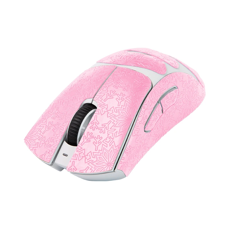 TALONGAMES Mouse Grip Tape Snow Pattern For DeathAdder V3 Pro,Palm Sweat Absorption, All Inclusive Anti-Slip Tape(Sakura Pink)