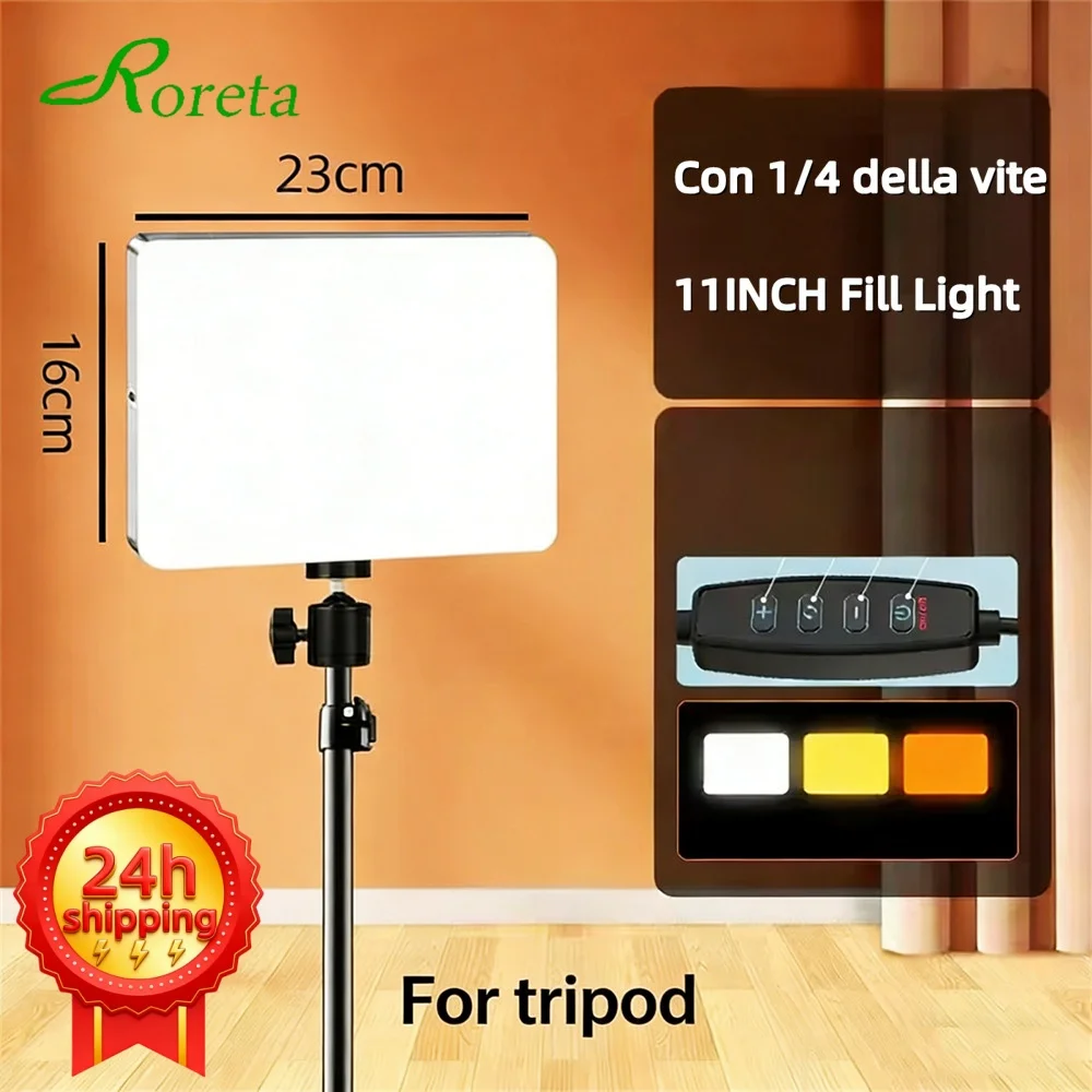 LED Video Light With Professional Tripod Stand Remote Control Dimmable Panel Lighting Photo Studio Live Photography Fill-in Lamp