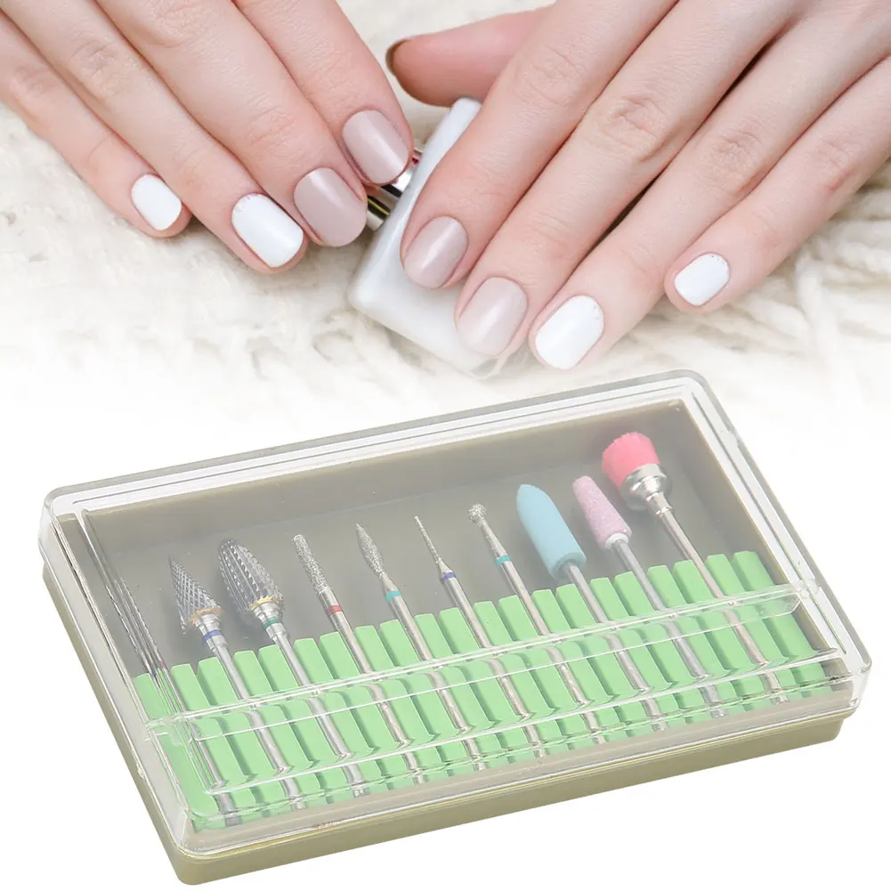 ZK40 10 ชิ้นชุดดอกสว่านเล็บไฟฟ้าเล็บเท้าเล็บเครื่องขัดเล็บอะไหล่อุปกรณ์เสริม