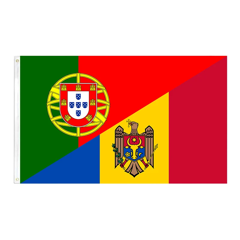 Portugal Moldova Friendship Flag 2ft*3ft (60*90cm) 3ft*5ft (90*150cm) Size Christmas Decorations for Home Banner