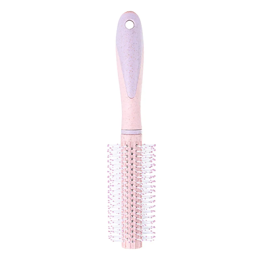 

Plastic Curly Hair Comb Made of Premium Wheat Straw Candy Hue Cylindrical Roller Shape Easy Detangling Gentle Heat Resistant