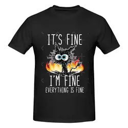 Funny It Fine Im Fine Everything Is Fine Funny Shirt, Śmieszna koszulka męska Topy z nadrukiem są luźne i dopasowane koszulki damskie