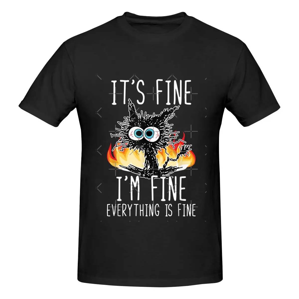 Funny Its Fine Im Fine Everything Is Fine Funny Shirt, Funny Men's T-shirt Printed Tops are loose and slim fit Women's T-shirts