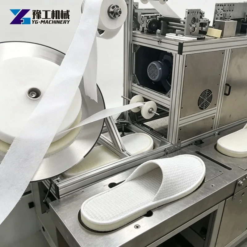 Industrial Disposable Slipper Production Machine Auto Feeding Cutting Sealing Non-Woven Material High Efficiency 300-600pcs/min