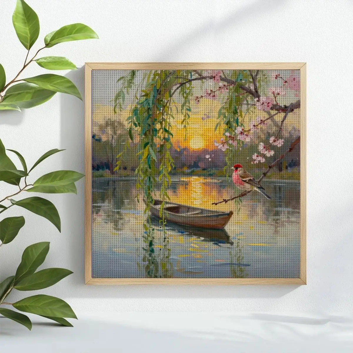 1 Stück 30x30 cm/11,8 Zoll Kleines Segelboot Gestempeltes Kreuzstich-Set DIY-Kit 11/14/16CT DIY-Stickset DIY-Kreuzstich-Set – Detail 2