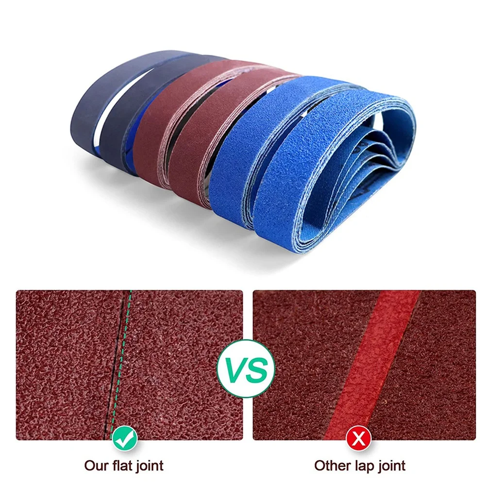 30Pcs 3/4x12 Inch Flat Seam Abrasive Belt Kit Zirconia Alumina Silicon Carbide For Sharpener Tool Grinder Polishing Sanding