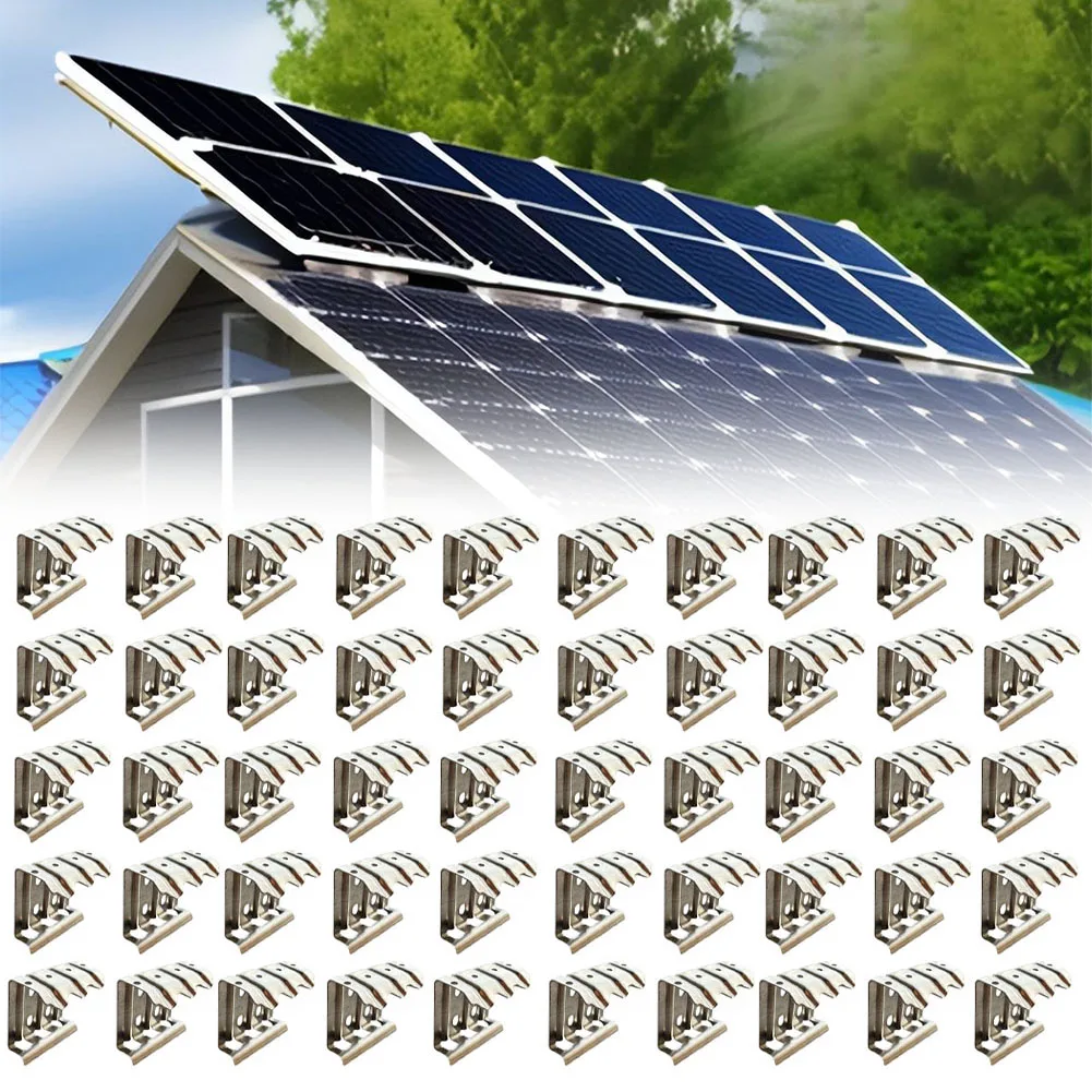 

Set of 50 Water Guide Clips Made of 304 Stainless Steel for Solar Panels with Self Cleaning Design and Enhanced Water Flow