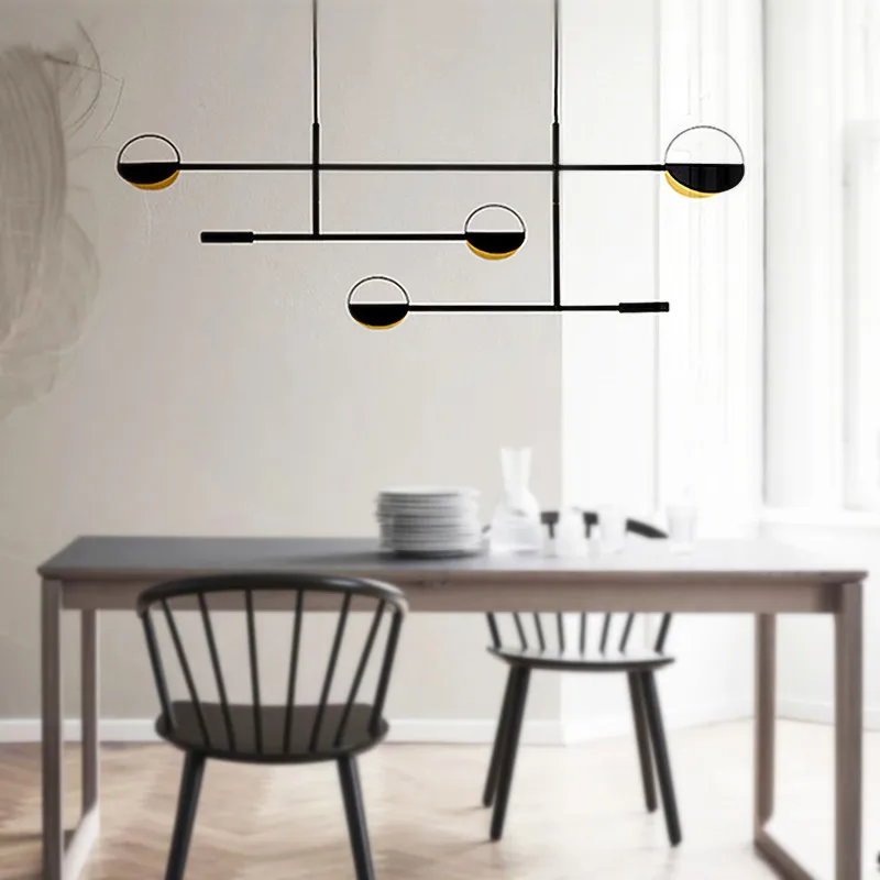 Scandinavian suspension luminaire design post-modern coffee shop chandelier kitchen decorative lights long lamp