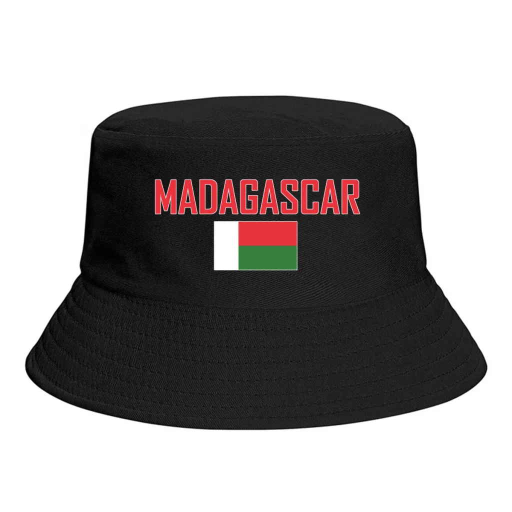 MADAGASCAR Flag Bucket Hats Print Cool Fans Sun Shade Simple Classic Outdoor Summer Fisherman Caps Fishing Cap