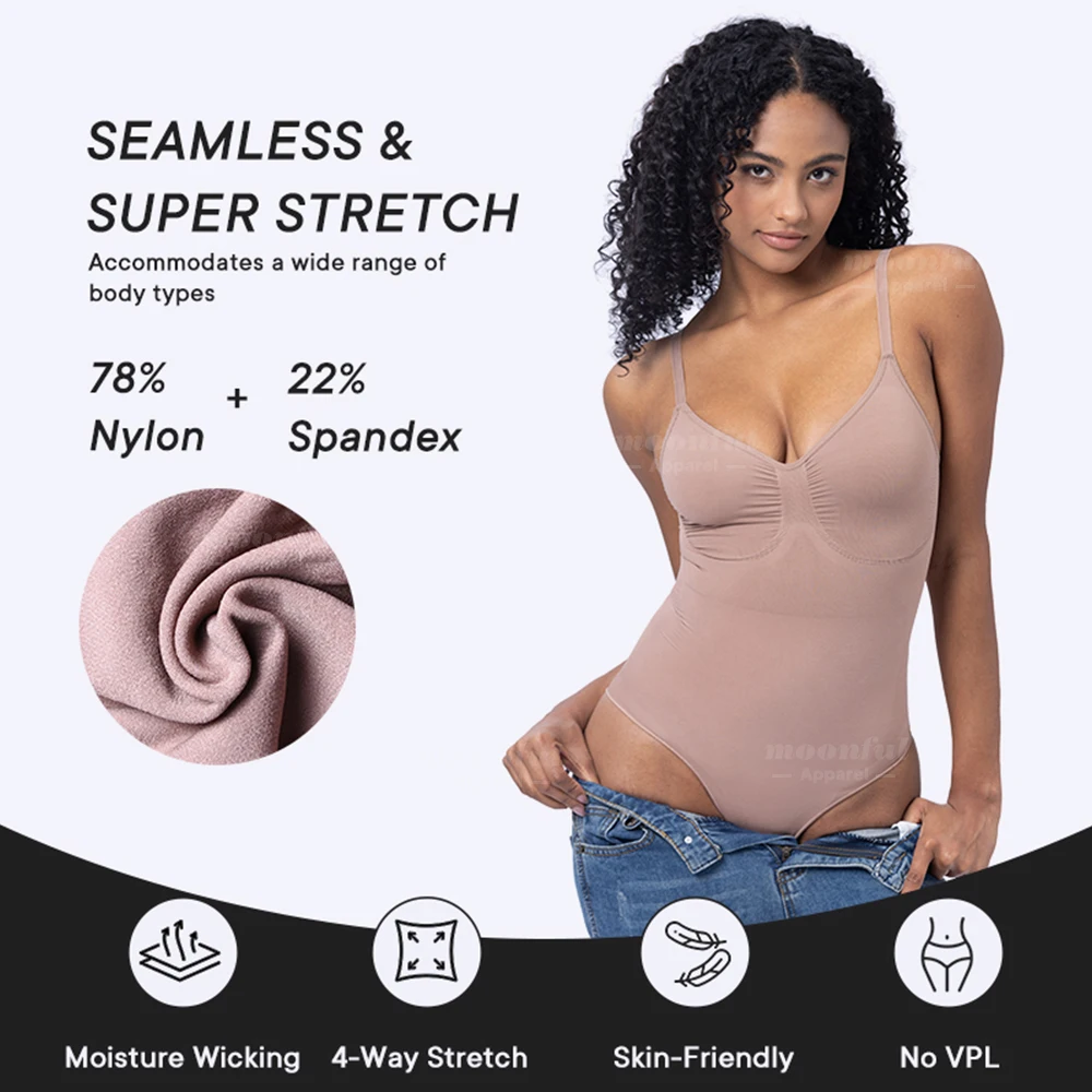 Body para mujer, ropa moldeadora de cuerpo completo de alta elasticidad, tirantes adelgazantes, camiseta sin mangas, Fajas, Control de barriga, levantador de glúteos y cadera, ropa interior