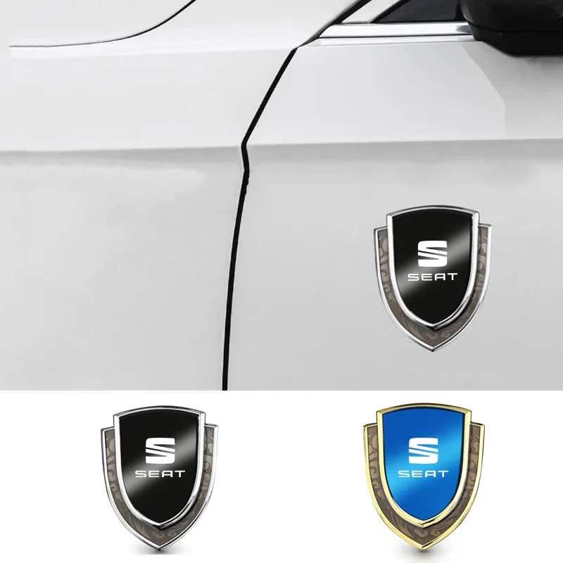 3D Metal Shield Emblem Car Side Fender Body Trunk Badge Sticker For Seat Leon Cupra 4F 5F MK3 MK4 Ibiza 6F Arona Ateca Leon ST