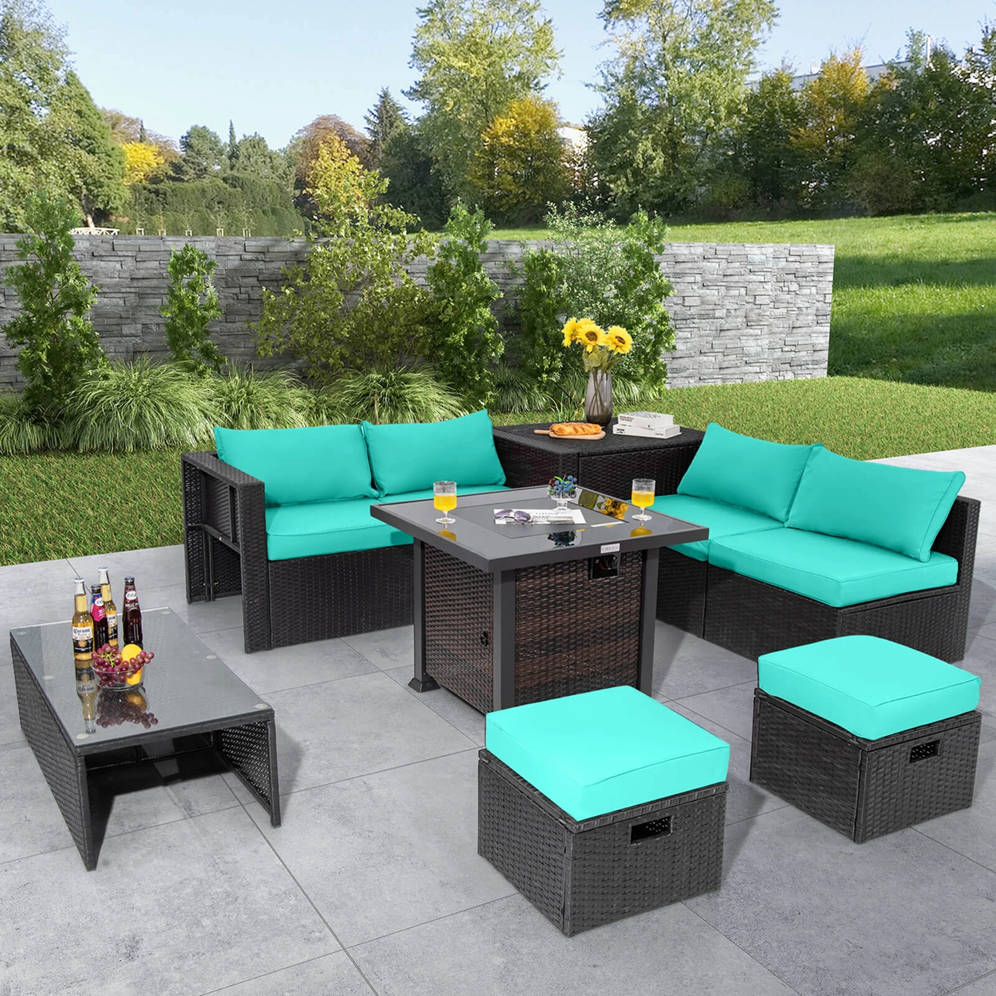 9 PCS Patio Furniture Set with 32