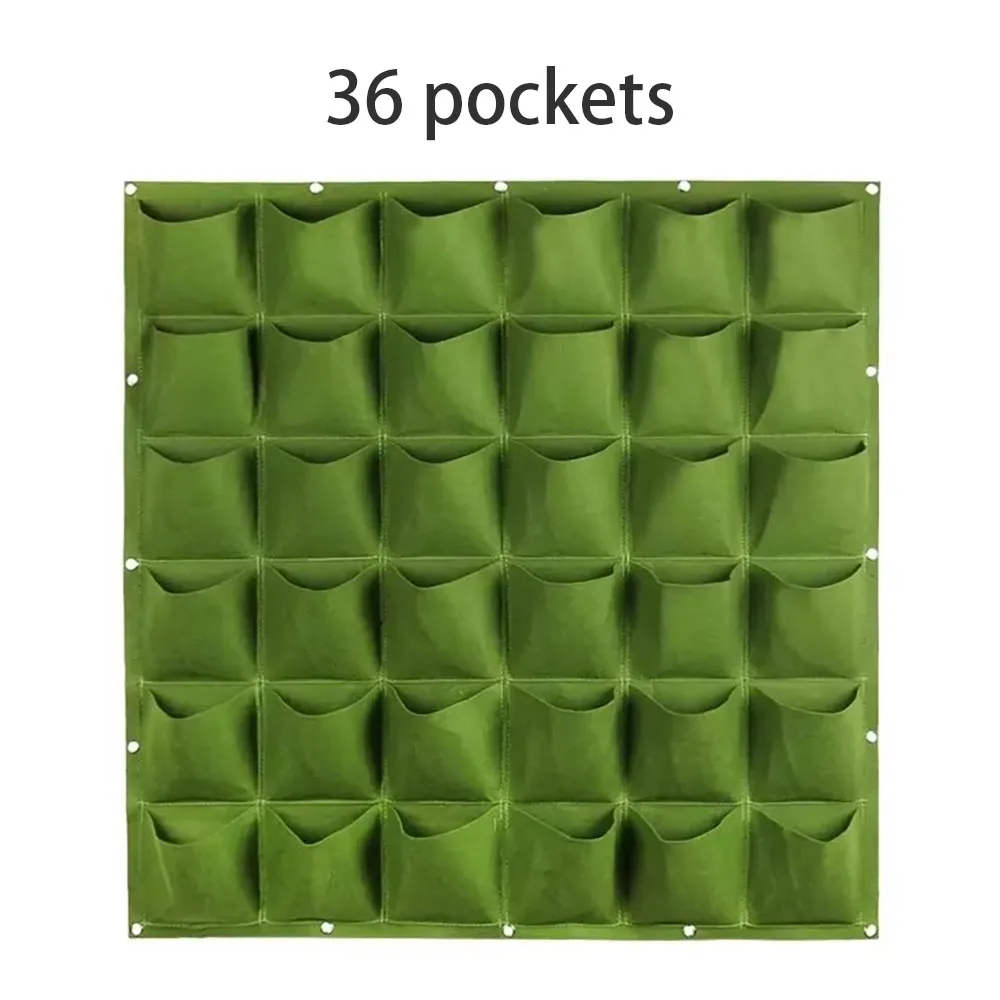 Multi-pocket groene verticale hangende tuin plantenbak groente fruit bloempotten tas muurbevestiging hangende kweekzakken zaaipotten - afbeelding 1