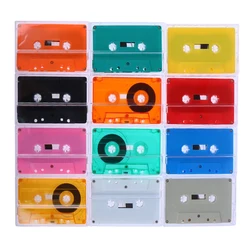 1Set Standard Cassette Color Blank Tape Player With 45 Minutes Magnetic Audio Tape Clear Storage Box For Speech Music Recording