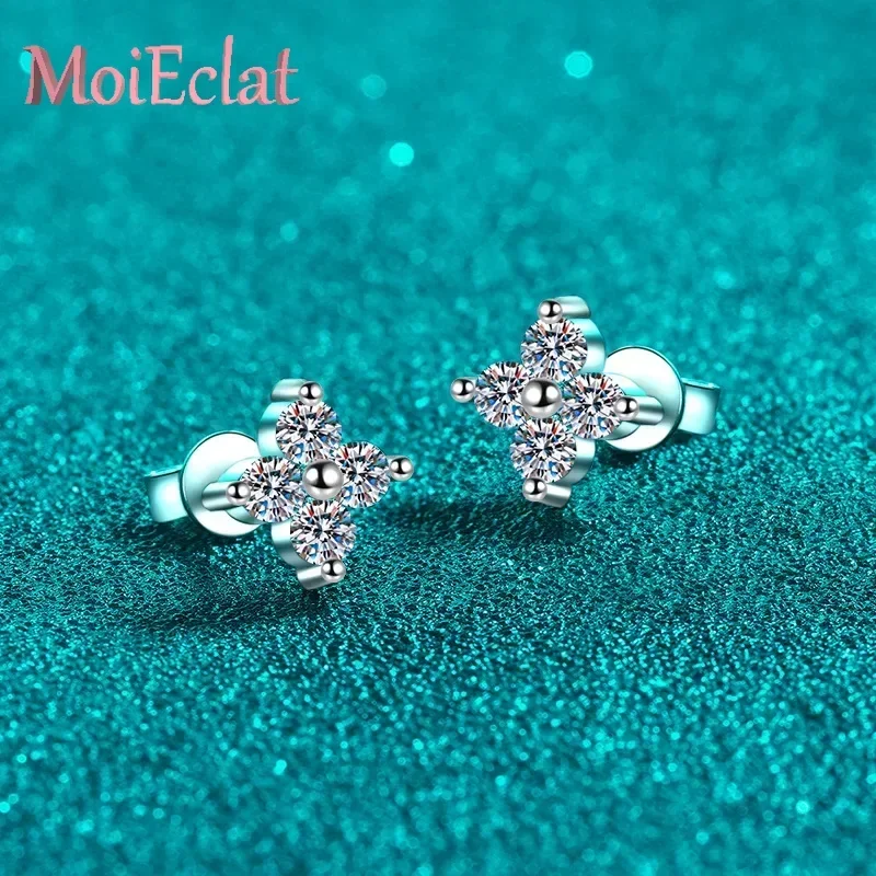 

Роскошные женские серьги-гвоздики с платиновыми звездами Pt950 и муассанитом 0,8 карата, стильные серьги-гвоздики, свадебные изящные украшения для повседневного ношения