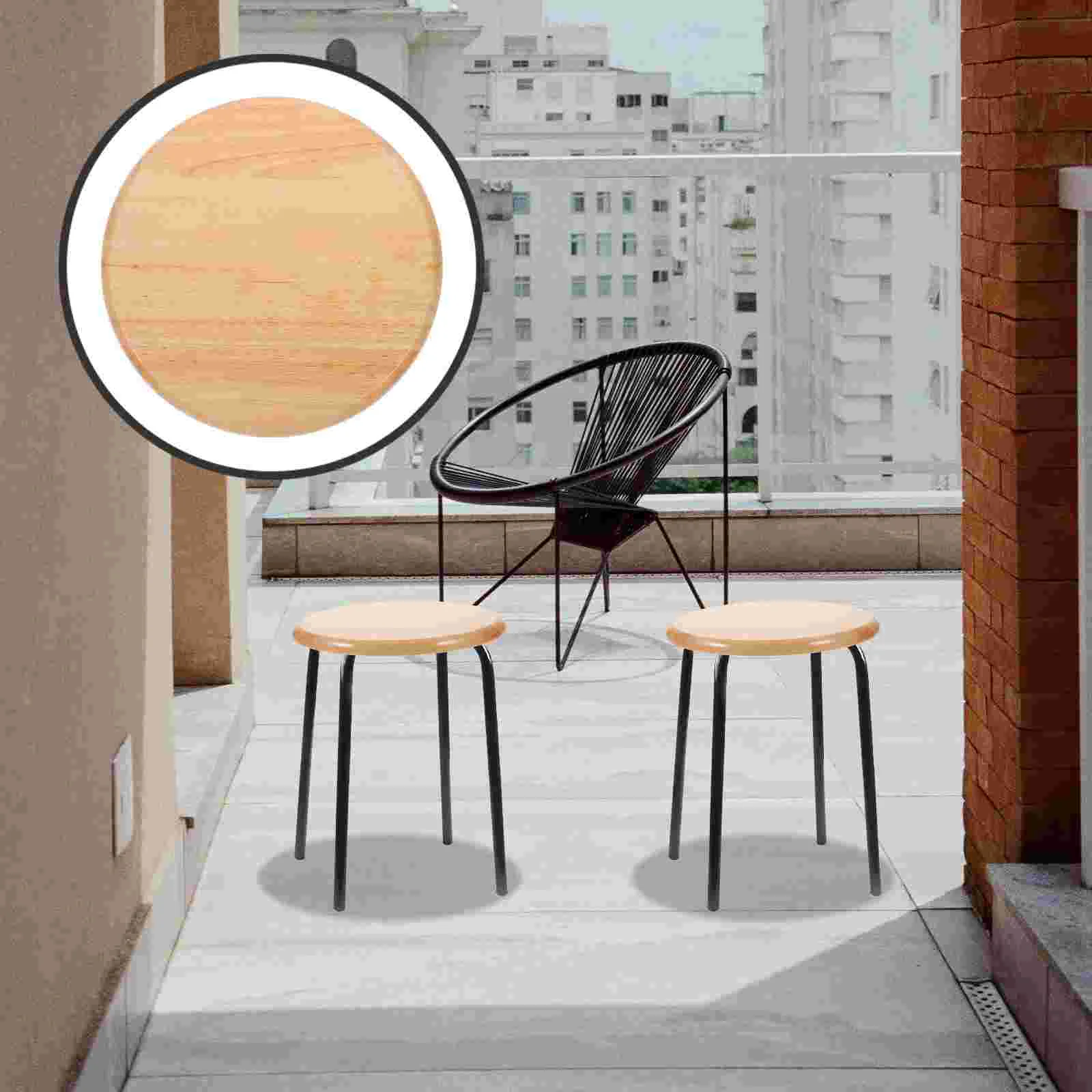 Counter Bar Stool Round Panel Seat Replacement Chair Wooden Seating Pad Part Accessory